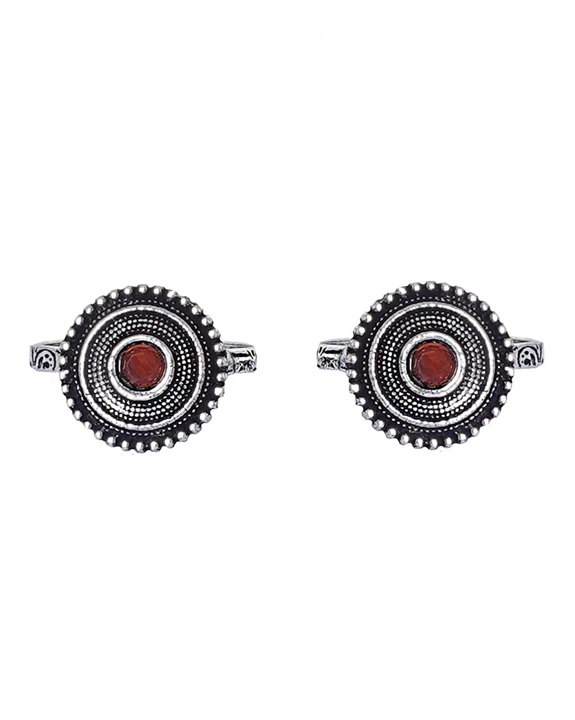 TEEJH Shaanvi Orange Stone Silver Oxidised Toe Rings for Women (B09J54HMQX) Amazon Price History, Amazon Price Tracker