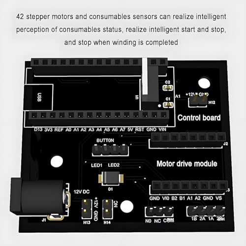 Bobinadora eléctrica con parada automática, rebobinador máximo sin enredos de 1 kg para filamento 3D, hilo de coser, soldadura de bricolaje, sistema de transmisión de engranajes con sensor inteligente