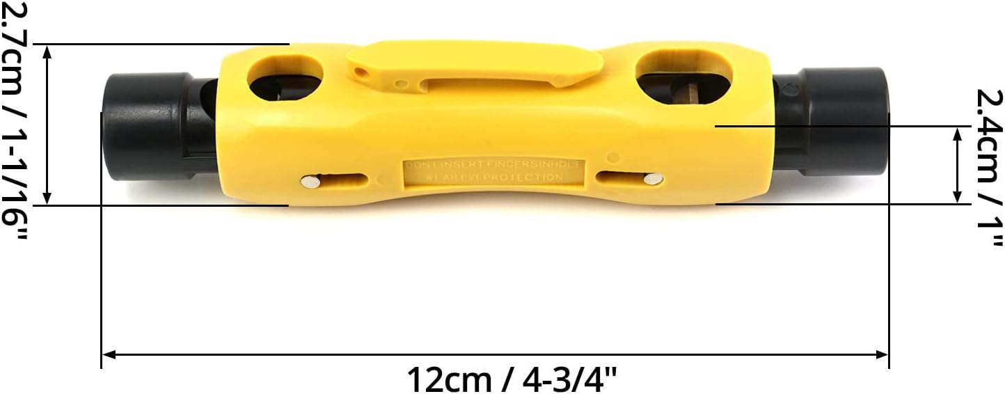 QWORK Double Ended Coax Stripper, 2 Pack Coxaial Cable Stripper Wire Cutter Coax Stripping Tool for RG7/11 and RG59/6/6Q