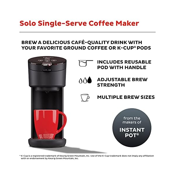 Instant Solo SingleServe 2in1 Coffee Maker For Ground Coffee And K