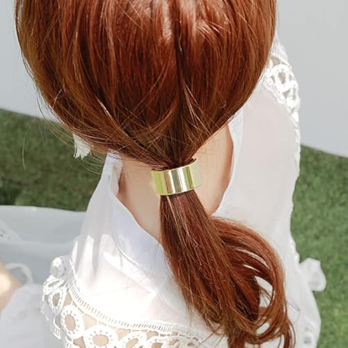 4Pcs Ponytail Cuff Elastic Hair Tie Ponytail Holder Hair Band Hair Rope Gothic Punk Style Gold Hair Clip Hair Rings Headwear Fashion Hair Accessories For Women Girls Thick Thin Hair #TOP6