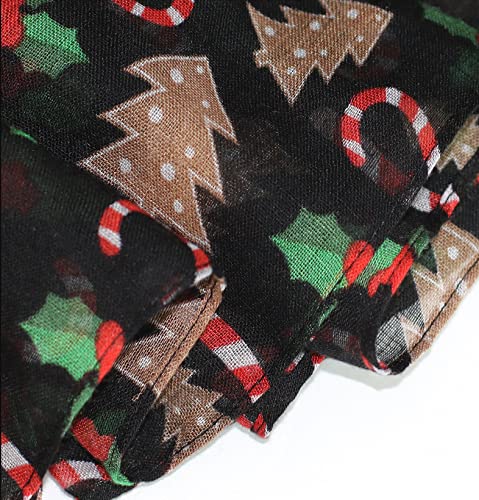 E-Clover Fashion Scarf For Women Lightweight Christmas Scarves Shawl Wrap For Holiday Winter Gifts Black #TOP5