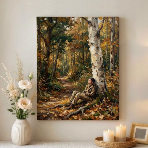 Lienzo de abedul estilo impresionismo con figura de mujer para tu pared