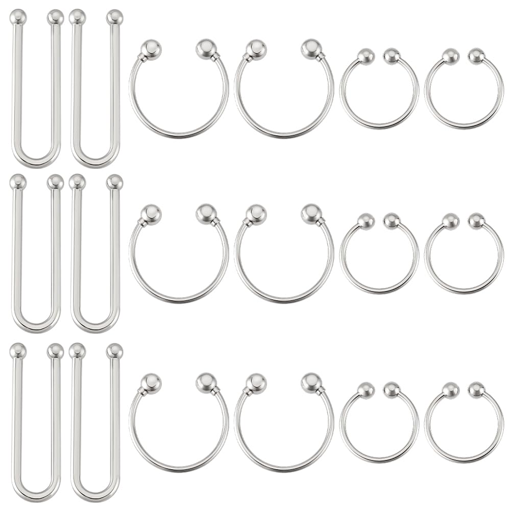 PH PandaHall 18pz Fermagli Bikini a Forma di U Clip per Bikini in Lega, 3 Misure Chiusura a Gancio Frontale per Reggiseno per Cucire Lingerie e Costumi da Bagno, Platino