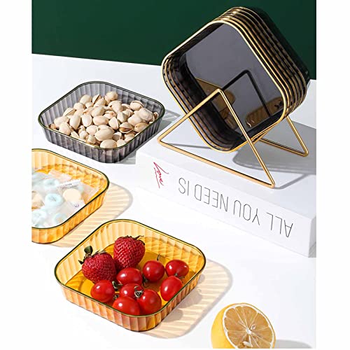 Mgiahekc Dinnerware Sets For 8, 12.5 Cm Small Square Serving Plate, Suitable For Dessert Plates, Jewelry Trays, Cup Holders,Light Gray,8Pcs #TOP7