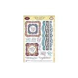 Justrite 16-Piece Papercraft Clear Stamp Set, 6 by 8-Inch, Celebrations Labels