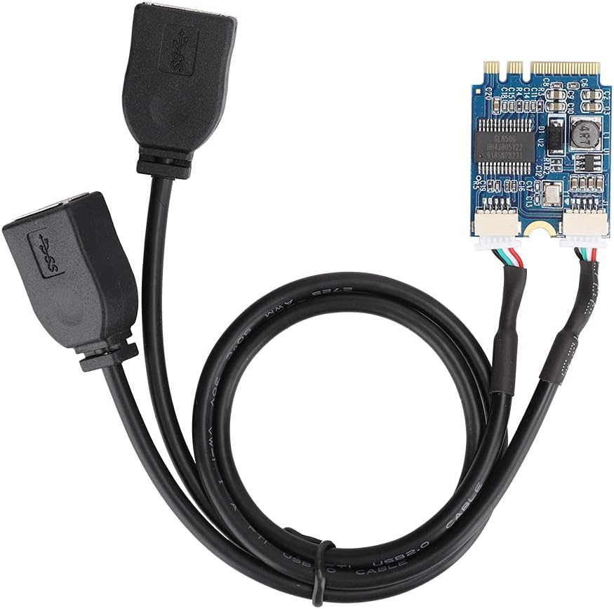 M.2 NGFF to USB Riser Card Efficient Double Port USB2.0 Expansion Adapter for Connecting Mini USB Devices Ideal for Desktop KEY A-E Interface Users