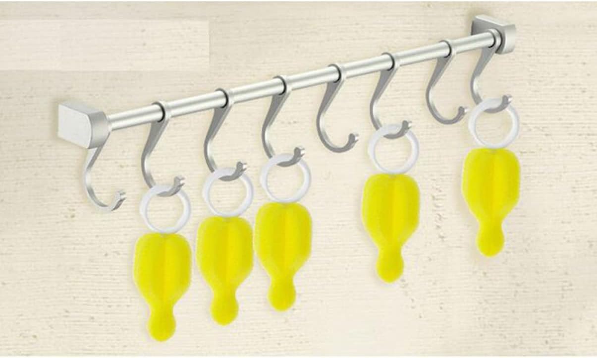Kisangel Nipple Brush - Soft Sponge Pacifier Cleaning Brush for Baby Bottles 3.34 X 1.18 Inches with Hanging Hole for Easy Drying