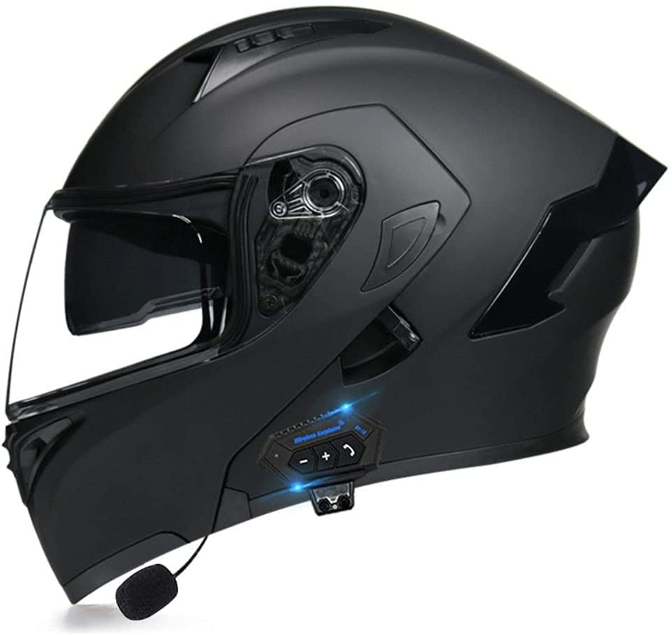 Casque de moto Bluetooth intégré et double pare-soleil protecteur