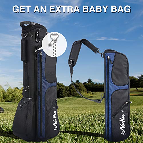 Longchao Golf Bag For Men- Black White Stand Golf Bag Lightweight 4 Way Top - Detachable Cute Backpacks Removable Rain Hood,Hybrid Walking Golf Bag With Stand(Blue) #TOP6