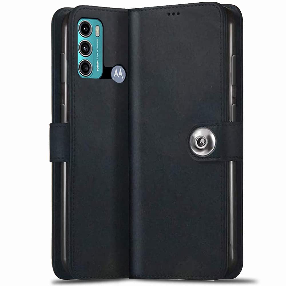 TheGiftKart Flip Back Cover Case for Motorola Moto G60 / G40 Fusion | Genuine Leather Finish | Designer Button | Inbuilt Pockets & Stand | Flip Cover for Motorola Moto G60 / G40 Fusion (Black) (B09M6YZ943) Amazon Price History, Amazon Price Tracker