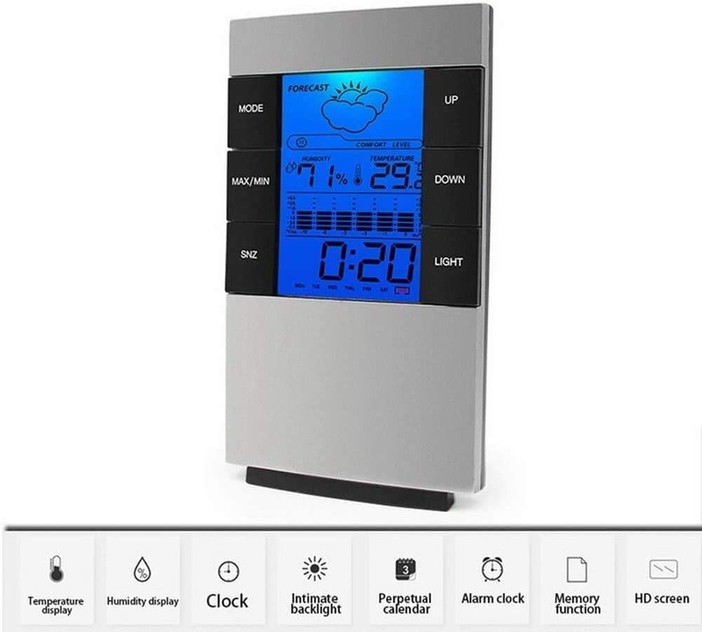 Weather Station with Display and Indoor Thermometer Pre-Calibrated Humidity Gauge