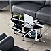 Oval-Shaped Glass Tea Table for Office, 3-Tier Modern Coffee Table, End Table for Living Room (Black)