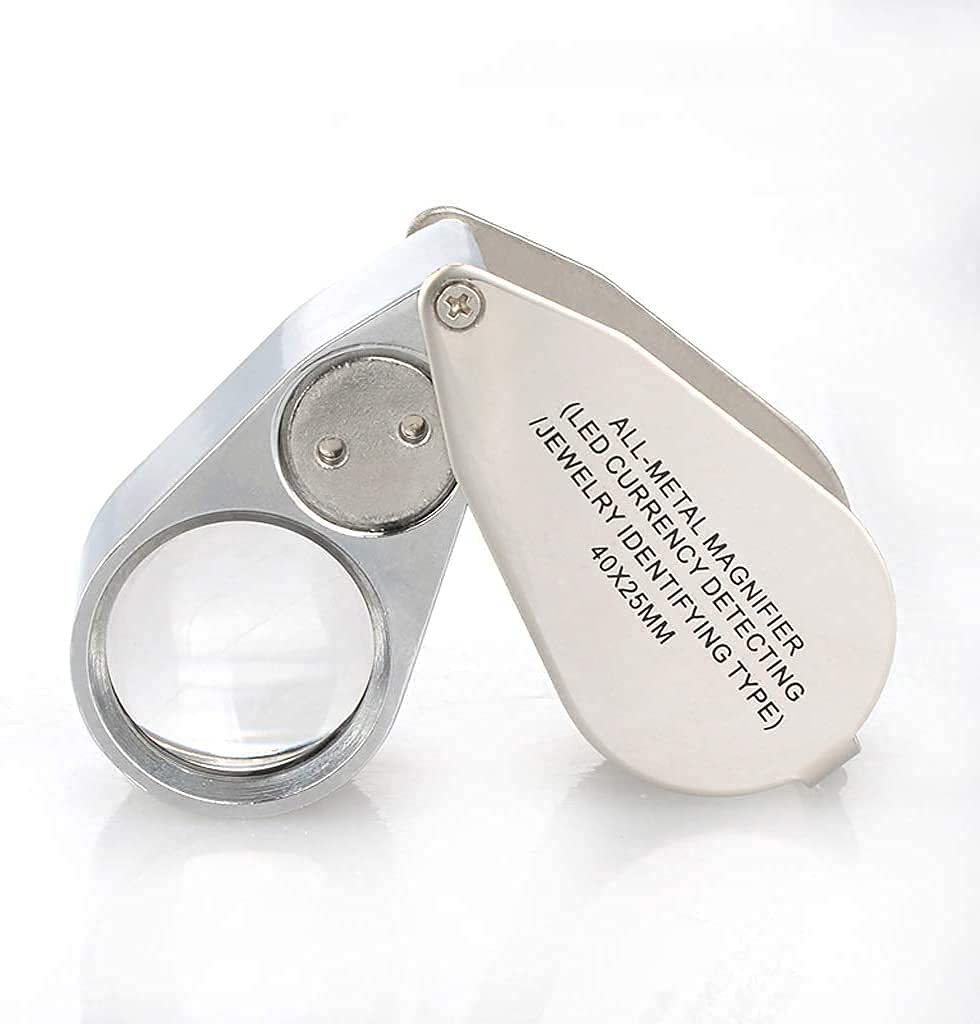 SaryEdge Mini Magnifying glass Porsable Magnifier Handheld Folding Magnifier 40 Times HD Glass Reading Magnifying Glass,