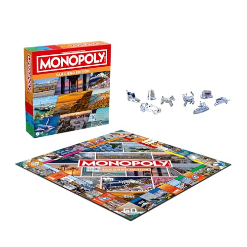 Monopoly San Diego, CA Edición, juego de mesa familiar 2-6 jugadores miniatura 7