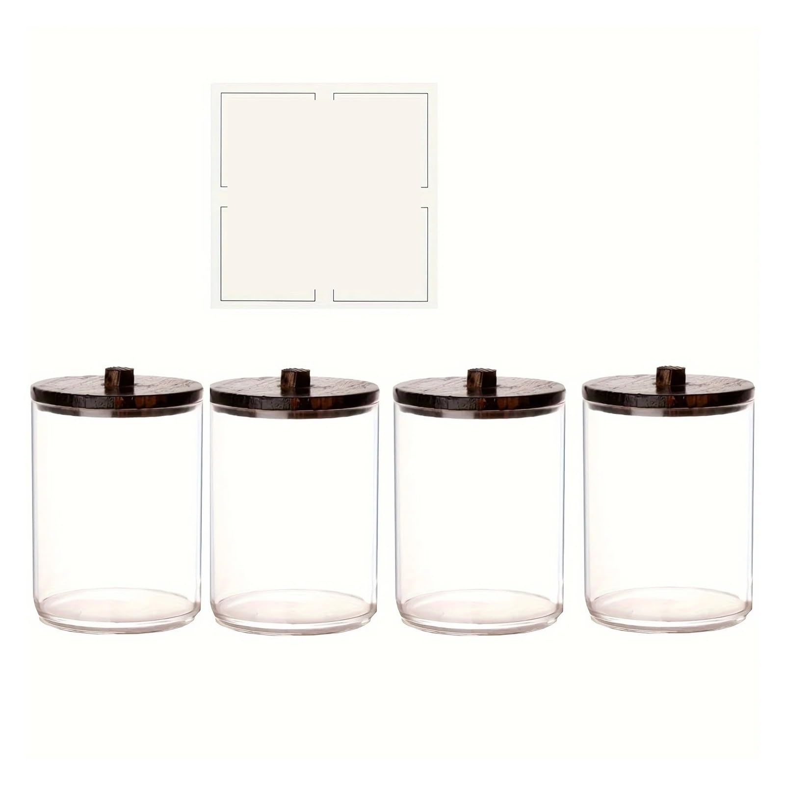 PSNKLMM 4 Pack Qtip Holder Dispenser Clear Jar Containers Storage Box For Vanity Makeup Organizer Bathroom
