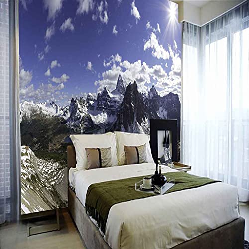 Canevas papier peint poster paysage enneigé avec texture anti-reflet et pose facile