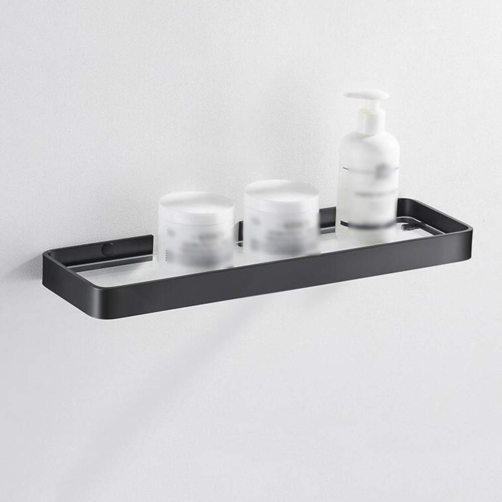 ZTBH Badkamer Planken Badkamer Plank, Zwarte Opberghouder Bad Douche Plank, 20-50cm Keuken Wandplank Badkamer Organizer (Kleur: 30cm