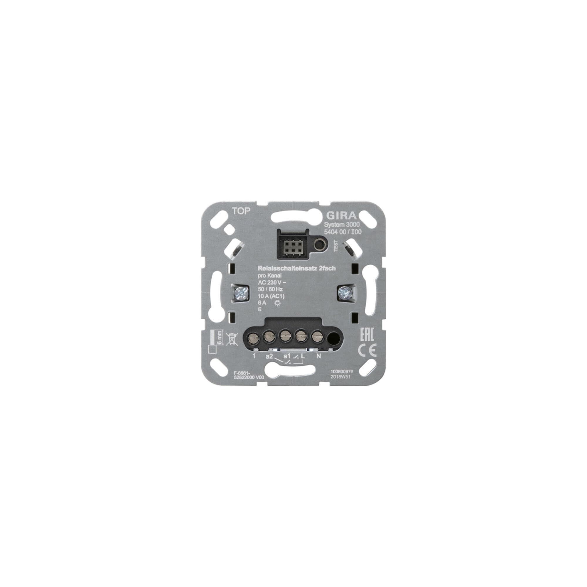 Gira Interrupteur relais 2 voies 540400 relais de commande encastrable double