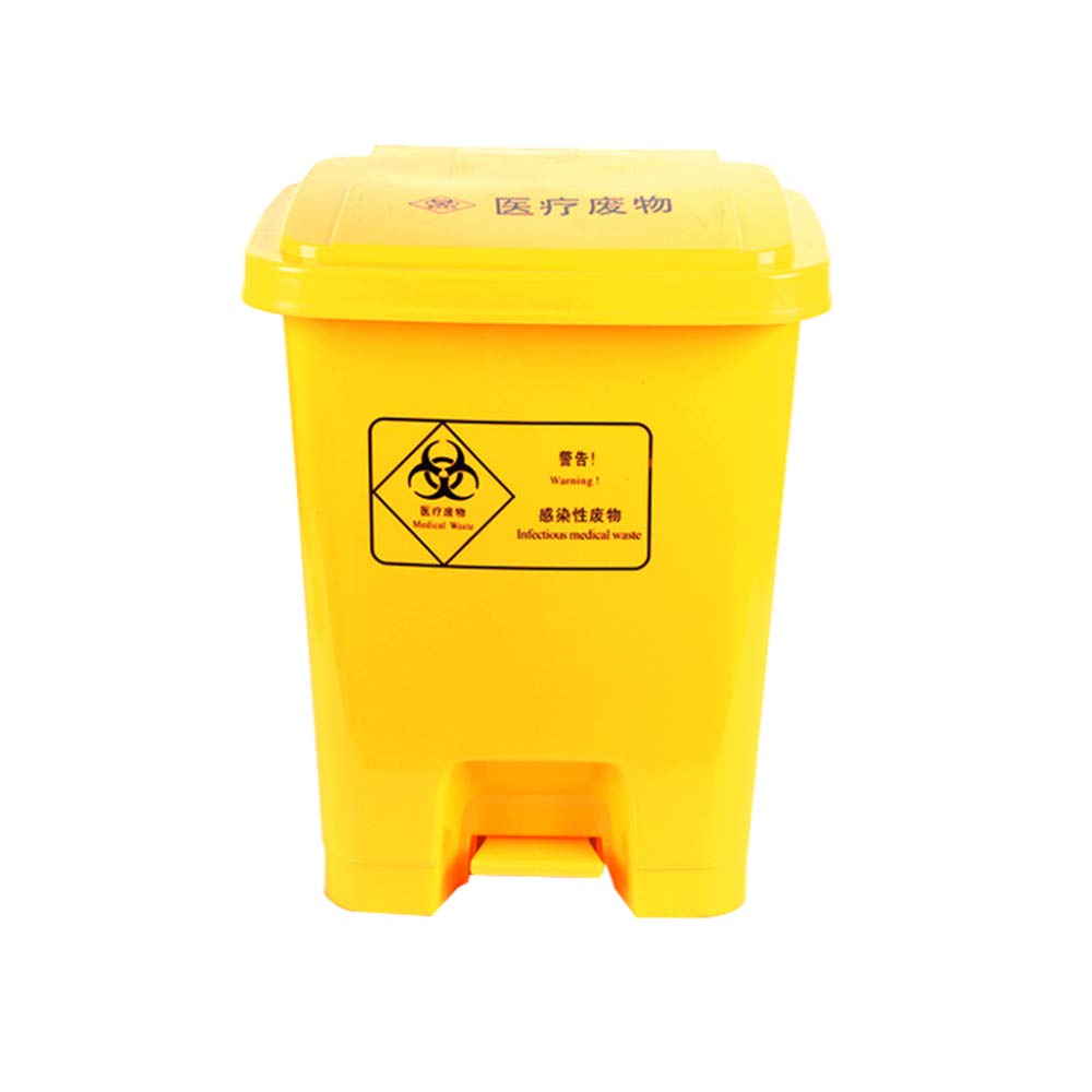 Medica Con coperchio Pattumiera, Cestino per rifiuti da cucina, Stepping, Clinica ospedaliera/giallo / 60L