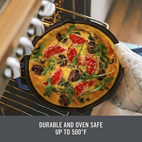 Zakarian by Dash 11 Inch Nonstick Cast Iron Skillet, Titanium Ceramic Coated Frying Pan, Blue by DASH - Image 7