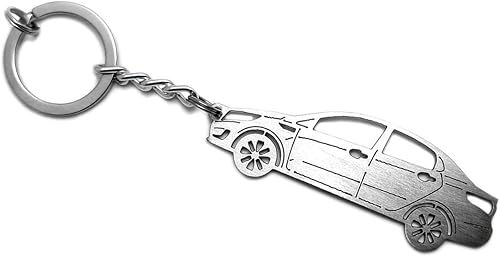 Miniatura 4 de Llavero con anillo para KIA Rio III 4D llave colgante cadena regalo automóvil diseño accesorios láser corte hogar llave, plateado