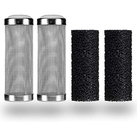 HONGECB Aquarium Filter Guard, Intake Strainer Filter, 2 Pcs Stainless Steel Aquarium Filter Guard 2 Pcs Intake Sponge Strainer, For Protecting Fish Shrimp Inhalation (16mm) Cover