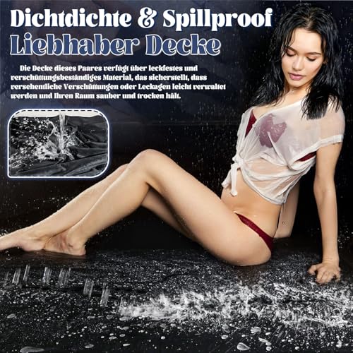 Wasserdichte Liebesdecke für Paare Im Bett, 183 x 137cm Saugfähige Fleckenabweisende Sexdecke, Wendbare Weiche Auslaufsichere Überwurfdecke für Erwachsene, Wiederverwendbarer Schutzbezug für Sexmöbel