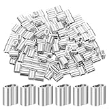 130Pièces Manchons en Aluminium pour Câble Métallique, Sertissage Ferrules en Aluminium à ...