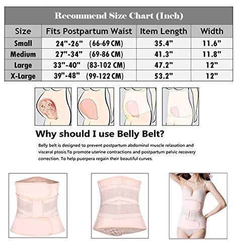 Postpartum Girdle C Section Recovery Belly Band Wrap Belt Corset Waist Trainer (Pink,X-Large) #TOP1