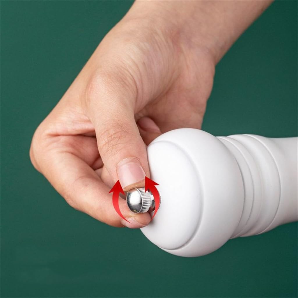 8-inch Black and White PU Baking Paint Pepper Grinder Kitchen Home Black Pepper Grinder Seasoning Bottle(D)