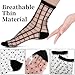 Lusofie 5 Pairs Sheer Socks Black See Through Socks Checkered Dot Striped Plaid Ankle Summer Socks for Women Thin Fashion (Style C)