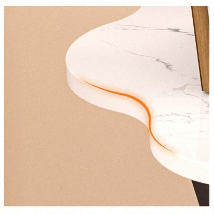 Image of Side Table Stands Couch Side, Swivel TV Tray Table, C-Shaped End Table, Small Center Table for Home Office for Bedroom, Living Room | Closet with Dustproof Door (V-Flower-YZ-10)