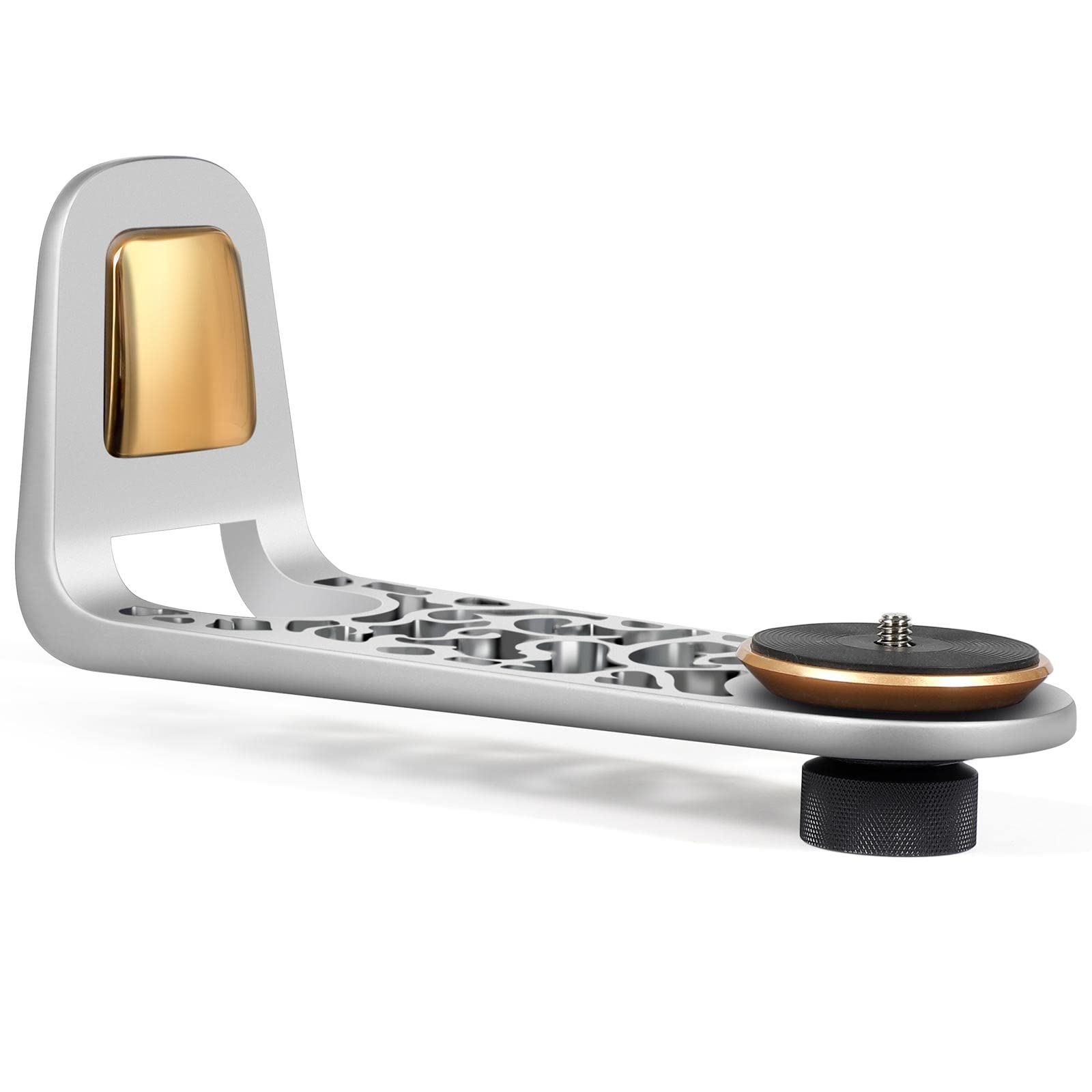Beamer Halterung,Verstellbarer Projektor-Zubehör, Elevationswinkel ±10°，360°-Drehung,Standard-1/4-Zoll-Schraube für die meisten Kameras/Projektoren (Silver)