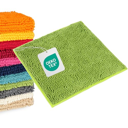 WohnDirect Tappeto bagno antiscivolo, microfibra a pelo lungo, 45x45 cm,