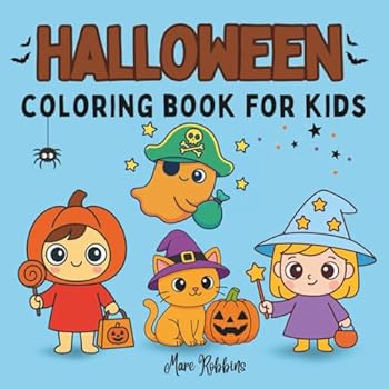 Halloween Coloring Book for kids: 45 Cute and Easy Halloween Coloring Pages – Fun Pumpkins, Friendly Ghosts, Witches, Bats & More (Perfect Halloween Gift for Kids Ages 2-8)