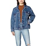Levi Strauss Signature Gold Women's Loose Trucker Jacket (Standard and Plus), (New) Whispering Pines, Large