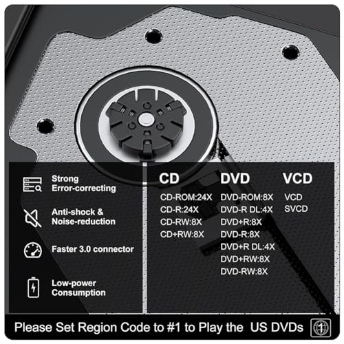 Boîtier de lecteur optique externe USB 3.0 pour lecture de disque mobile PC - 5