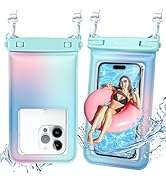 Niveaya Tie Dye Floating Waterproof Phone Pouch - 2 Pack Universal Waterproof Phone Case Up to 7"...