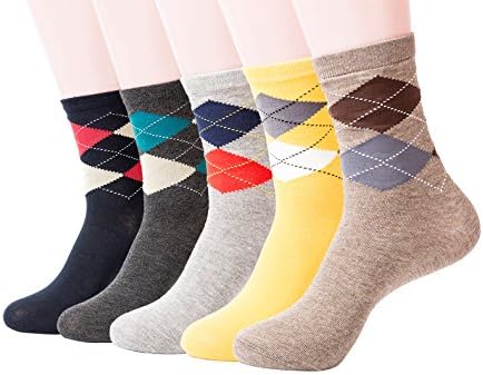 Mens Soft Comfortable Durable Mid-Calf Crew Socks 5 pack