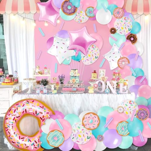 image for Levfla 100 PCS Donut Balloons Garland Pastel Decoration Kits Sprinkles