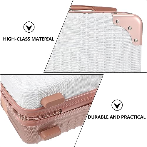 Image of Yagzon Water Proof Cosmetic Makeup Travel Case, Elastic Band Soft Handle with Zipper Cosmetic Bag Hand Luggage Cosmetic case Mini ABS Carrying Suitcase with Clip-on Function Women Girl Travel