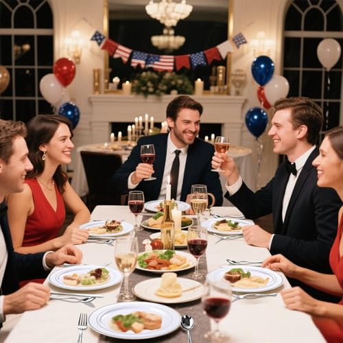 image for WELLIFE 350-Piece Silver Plastic Dinnerware Set - Disposable 10.25