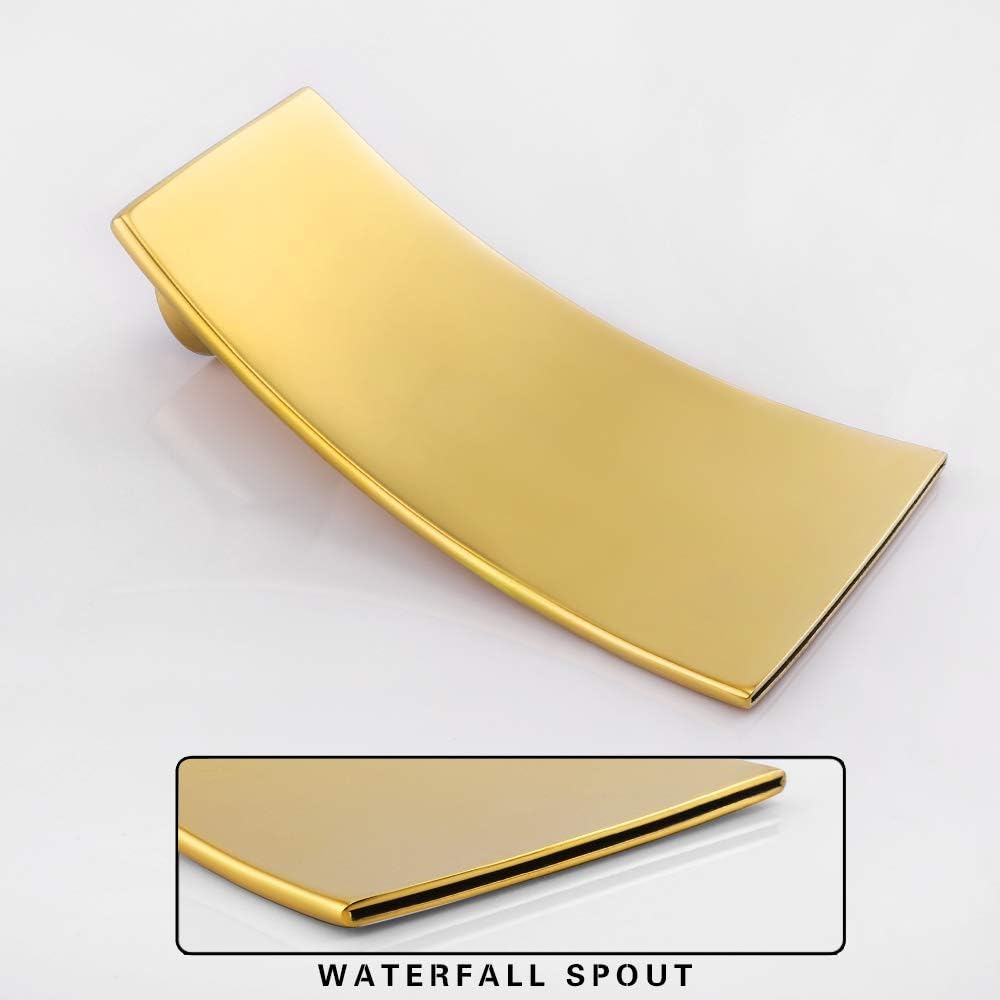 Exclusive Discount 90% Price Dr Faucet Wall Faucet Single Handle Tub Spout Faucet 2 Hole Bathtub Faucet Waterfall Bathroom Sink Faucet with Valve, Gold Finished Promo 40% OFF Dr Faucet Wall Faucet Single Handle Tub Spout Faucet 2 Hole Bathtub Faucet Waterfall Bathroom Sink Faucet with Valve, Gold Finished