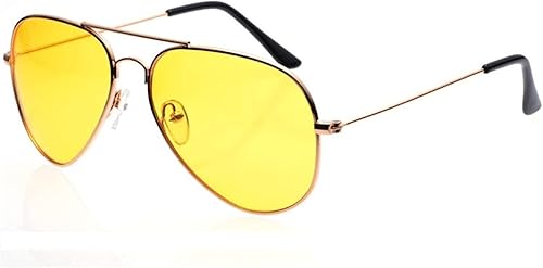 ATOOI Gafas de visión nocturna, antirreflejos, polarizadas, UV400, aviador, color amarillo, seguridad nocturna, gafas de conducción nocturna para