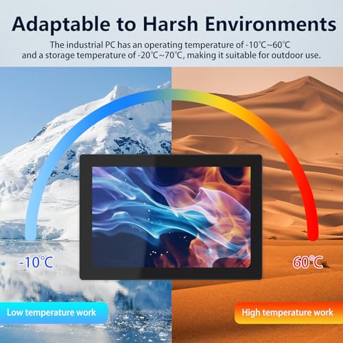 Image of 10.1 inch Industrial Touchscreen Panel PC,10 Point Capacitive Touch Screen Computer,IP65 Ultra-Thin Industrial Monitor,for Factory,Automation,Kiosk,Small Business(I3-7100U,8GB RAM 128G SSD)