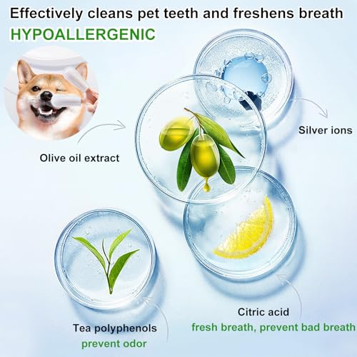 SMILEHEVEN Toalhetes de dedo para dentes de cães, lenços dentários de gato, lenços de limpeza de den