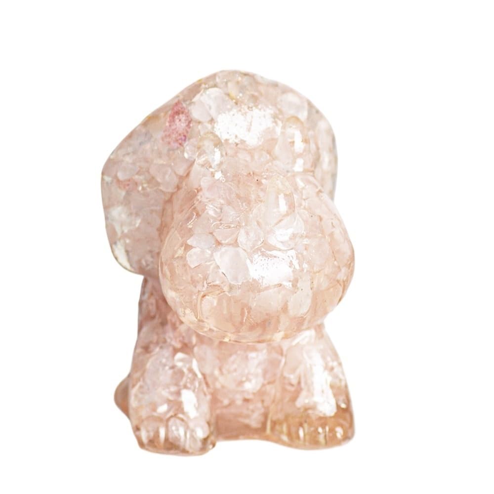 HUFFA Natural Crystal Gravel Resin Triceratops Figurine - Unique Home Decoration for Dinosaur Lovers(Pinkcrystal)