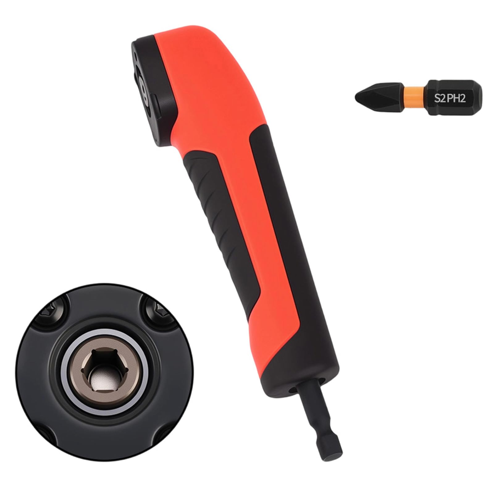 Cazstyk Red Consistent 90 Degree Drill Direction Changer For Woodworking And Equipment Repair Projects Drill Bit Adapter