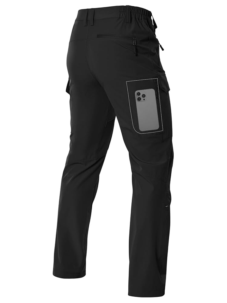 Moosehill men's hiking cargo pants displayed on model showing full length design